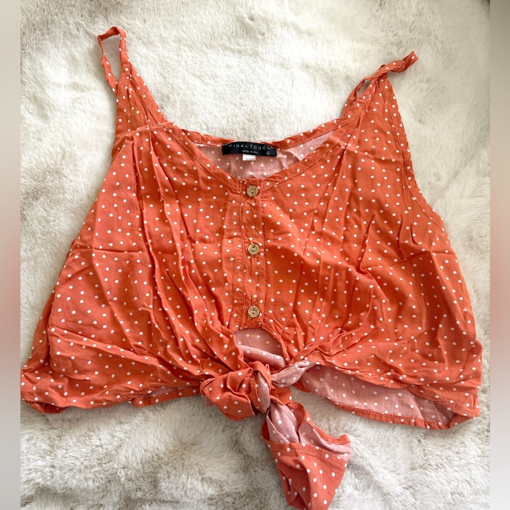 Papaya Polka Dot Top